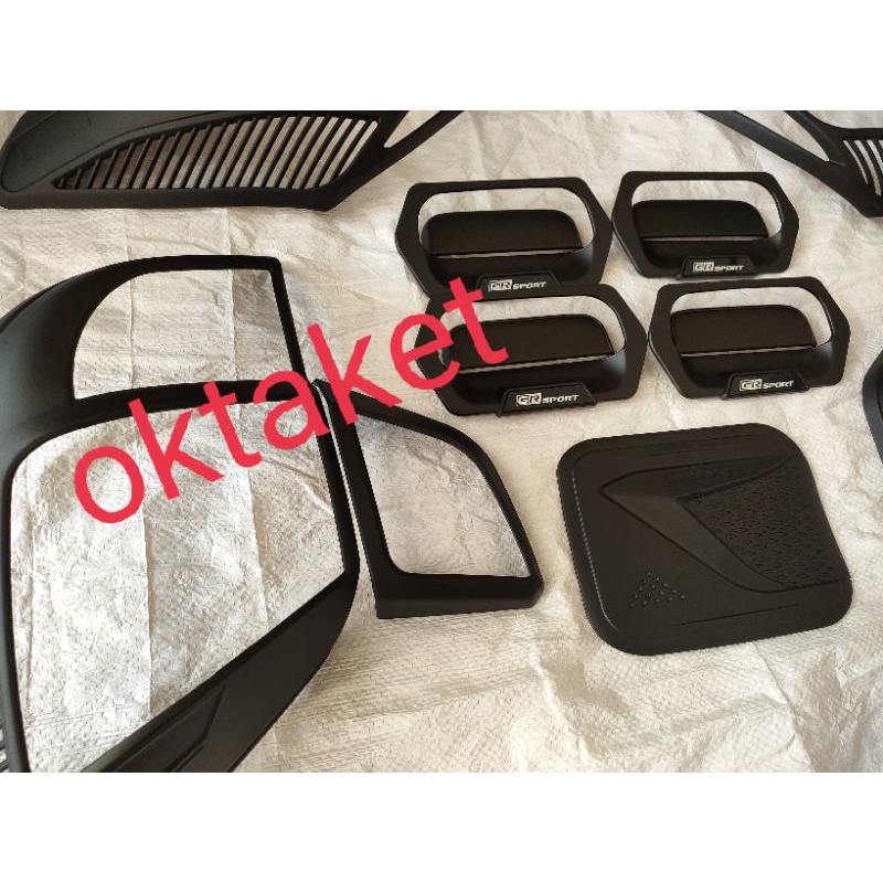 paket lengkap garnish depan belakang outer handle tank cover Agya Ayla 2021 2022 GR Sport Hitam