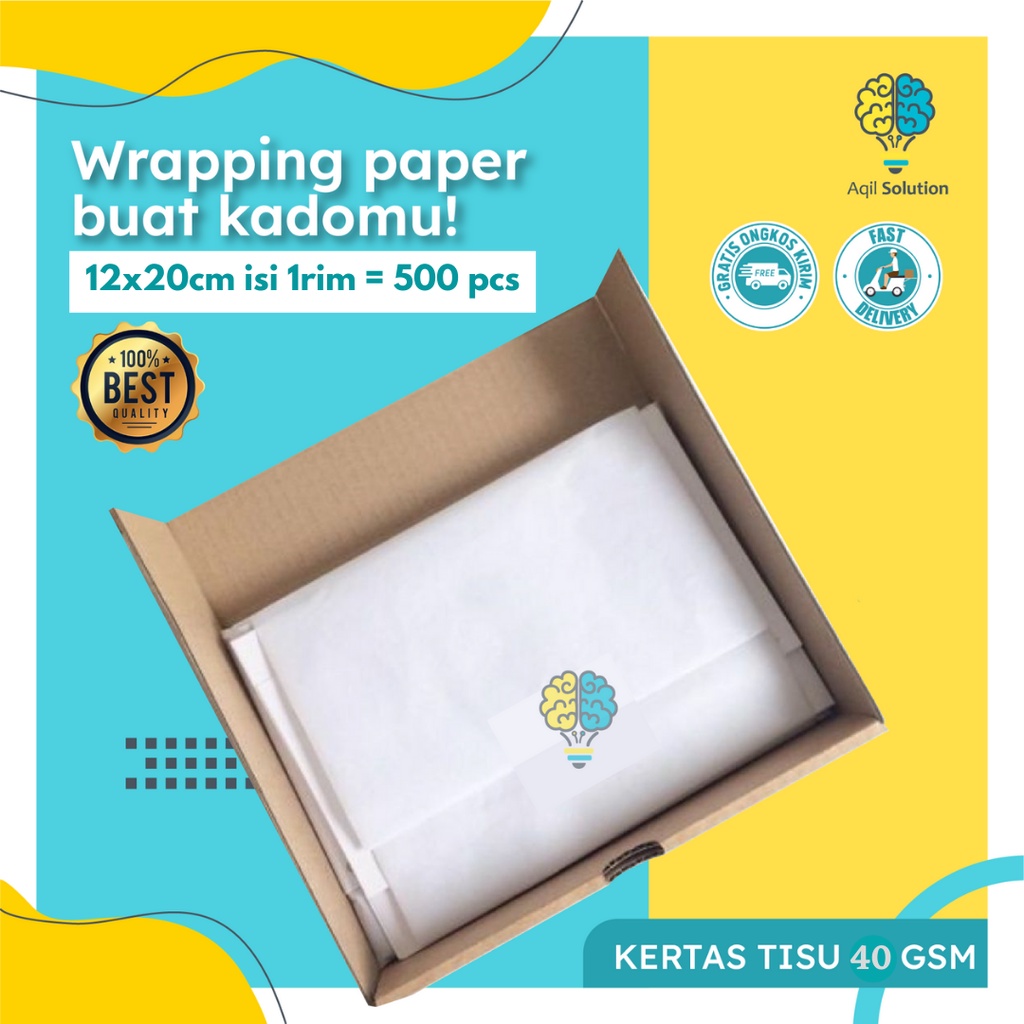 

(12x36cm=1rim 500pcs) 30 Gsm Kertas Tisu Tissue Bungkus Packing Packaging Hampers Kado Baju Sepatu Tas dll Online Shop By Aqilsolution