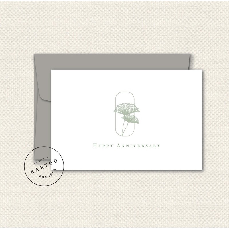 Kartu Ucapan Happy Anniversary Gingko