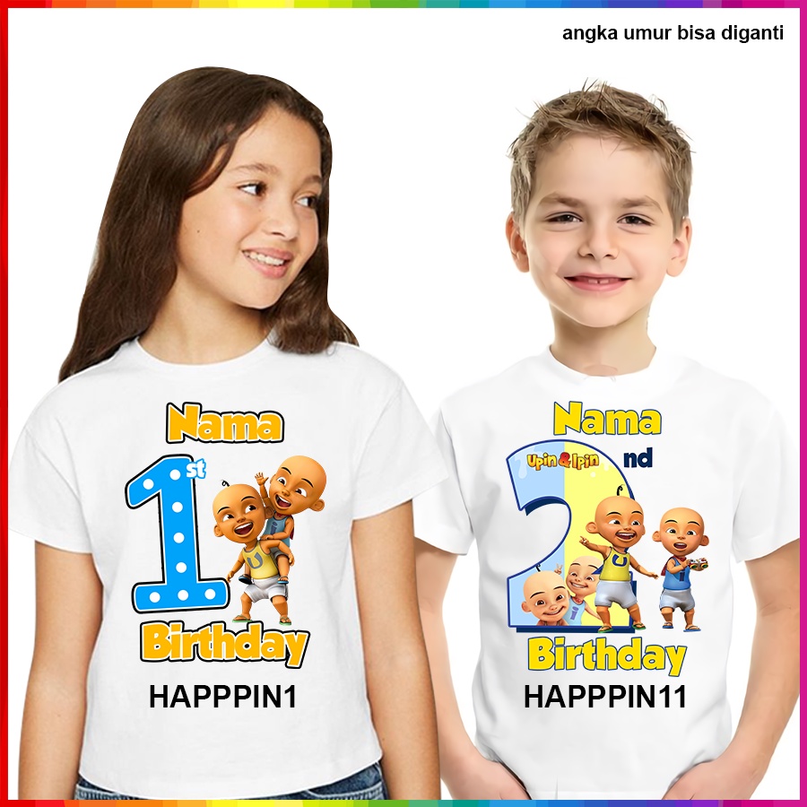 Baju Kaos ANAK DAN DEWASA UPIN IPIN COUPLE (FREE NAMA)