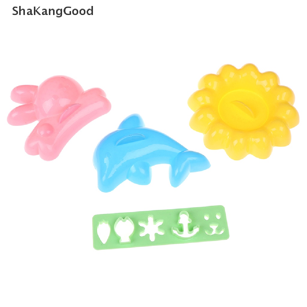 Skid 4pcs / set Cetakan Nasi Curry / Bento / Sushi / Onigiri DIY Bentuk Kelinci / Lumba-Lumba Untuk Anak