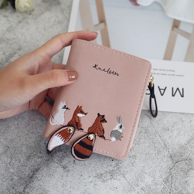 Dompet wanita cewek multi fungsi gesper dengan multicard bahan premium import hitam pink abu DC002