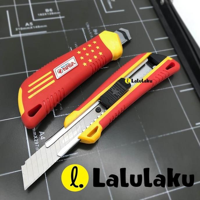 

Pisau Cutter Kater Besi autolock gagang lapis karet