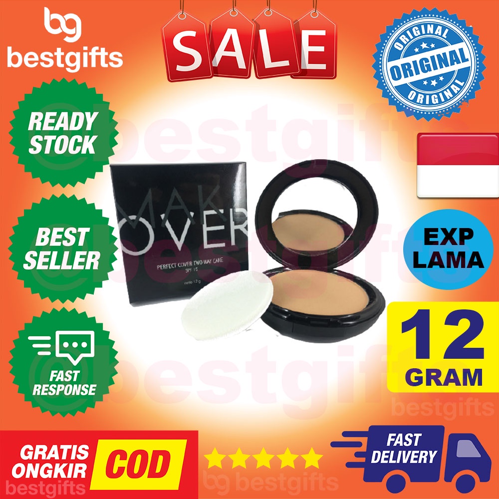 MAKE OVER MAKEOVER PERFECT COVER TWO WAY CAKE SPF 15 MENYAMARKAN NODA PADA WAJAH BEDAK MUKA 12 GRAM