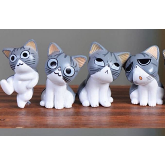 Miniatures - KAWAII ZAKKA Cute Unhappy Cat Doll_Gray (8pcs)