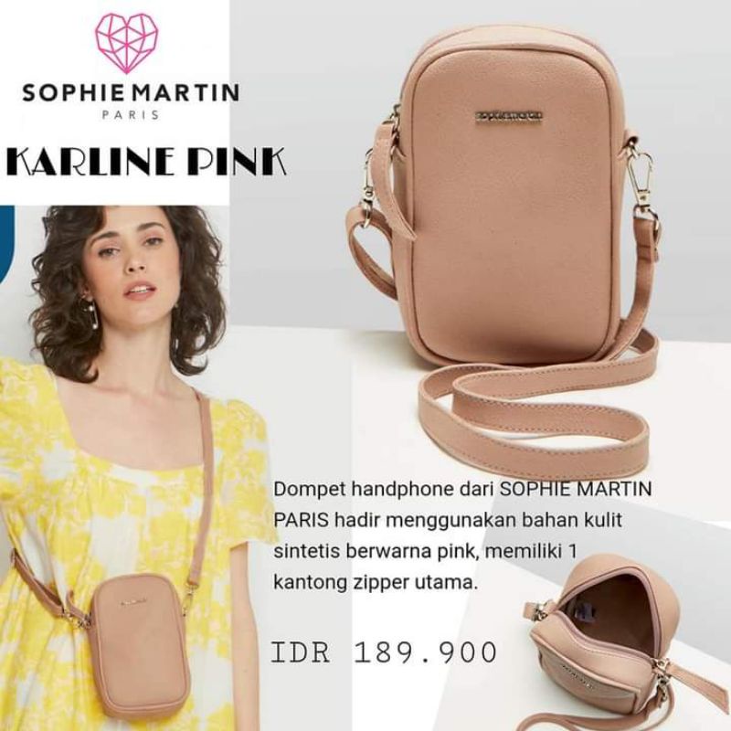 tas dompet hp Karlina pink Sophie Martin promo