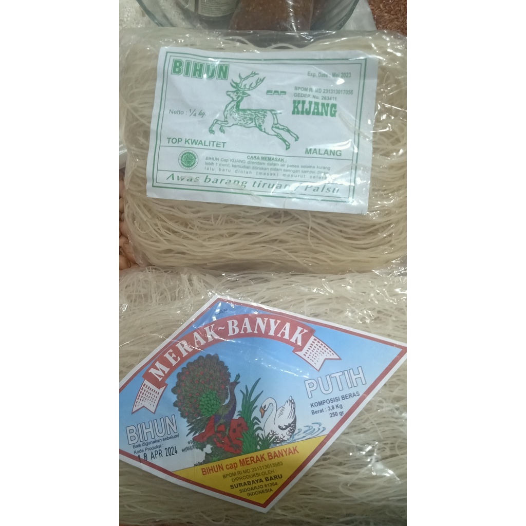 

bihun beras kijang merak 250gram yolins aneka bahan pangan