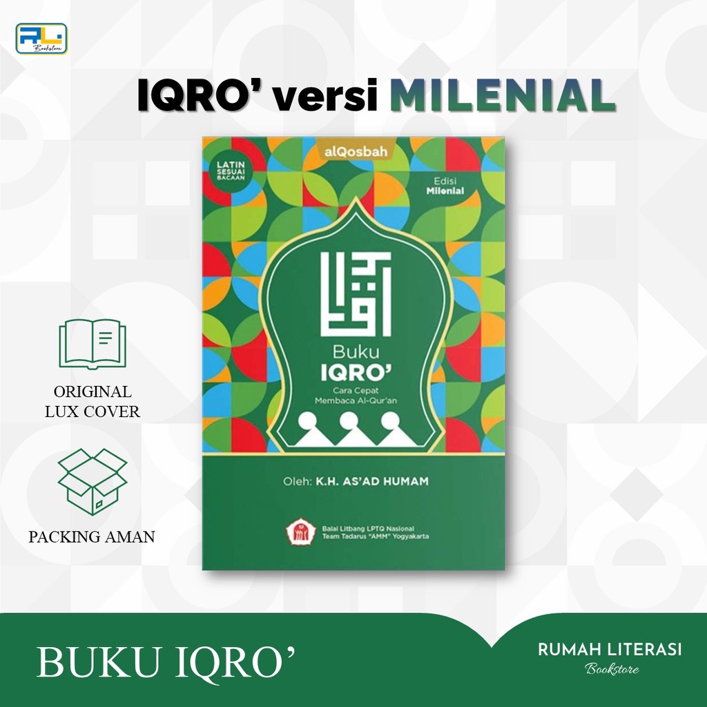 Buku IQRO Milenial Transliterasi Latin Sesuai bacaan IQRO anak