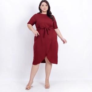 Bsd31au22ˣ ▪ BAJU DRESS WANITA JUMBO BIGSIZE LD 120cm BAJU PESTA KERJA KANTOR 031 PLUS OVER SIZE XXL