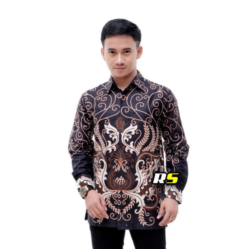 [COD]BATIK COUPLE KELUARGA AYAH DAN ANAK LAKI LAKI-BATIK COUPLE ATASAN MOTIF SENTANI  Warna Hitam