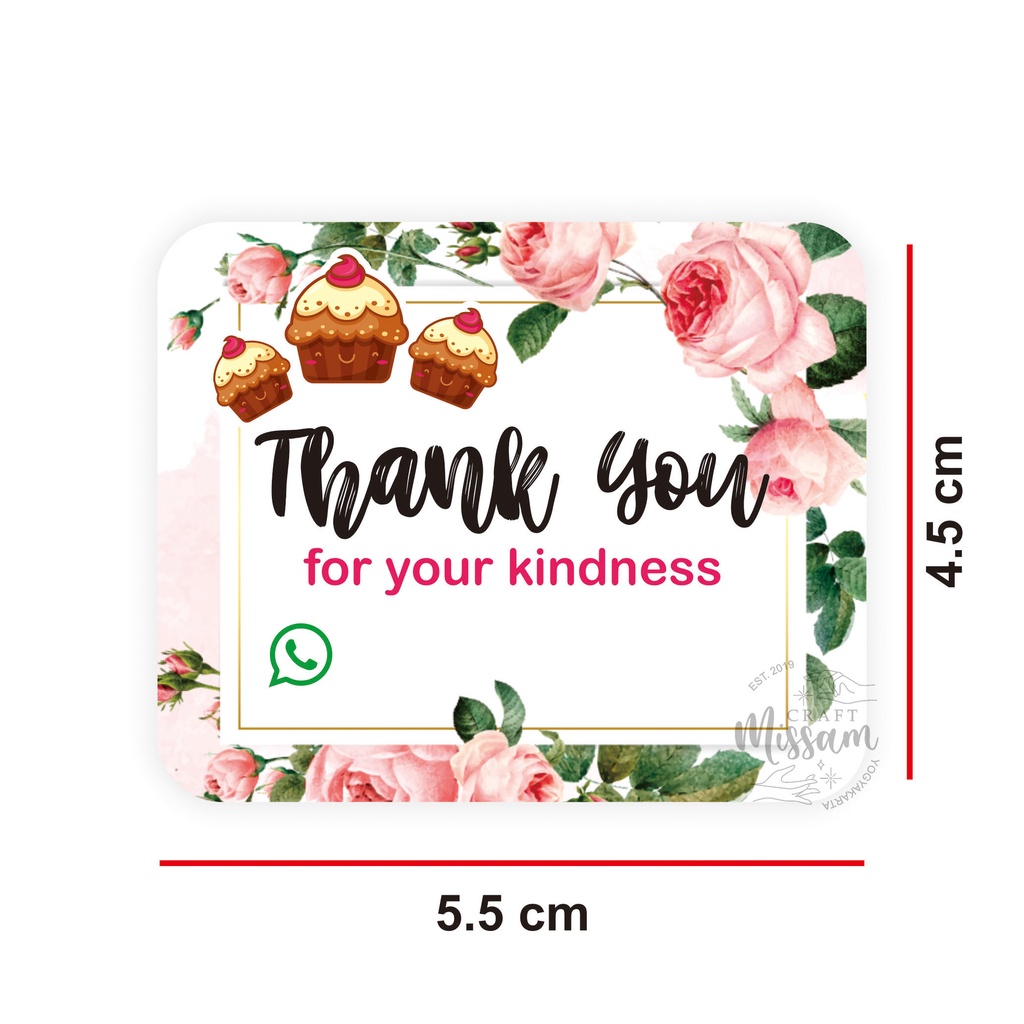 

30 pcs Thank You Sticker 5.5 x 4.5 cm Cupcakes TY017