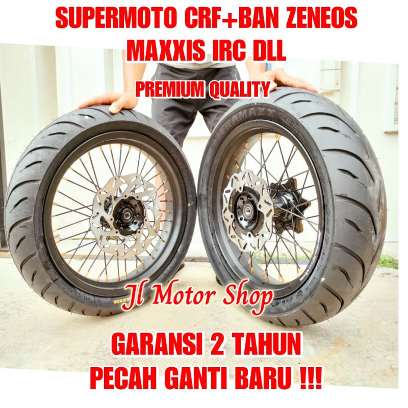 Paket Komplit Velg Supermoto Super Moto Ring 17  Honda CRF150 Plus Ban Tromol ORI Buat CRF