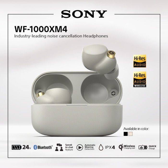 Sony Earphone Bluetooth TWS ANC Noise Cancelling WF-1000XM4 Garansi Resmi Sony 1 Tahun