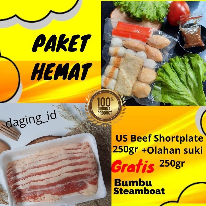 

BUNDLING BEEF US SHORTPLATE + STEAMBOAT SUKI FREE BUMBU STEAMBOAT(3 VARIANT KALDU) 5.0