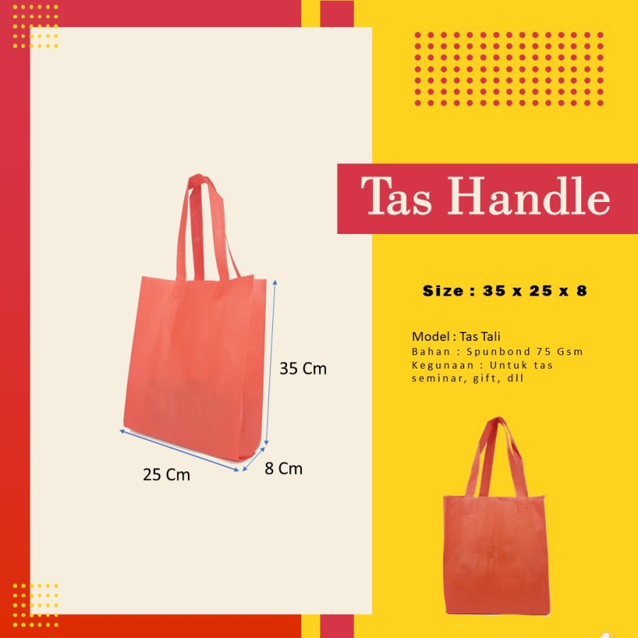 TAS Spunbond Handle / Goodie Bag / Tas Kain Polos Uk 25x35(Minim 12pcs ...