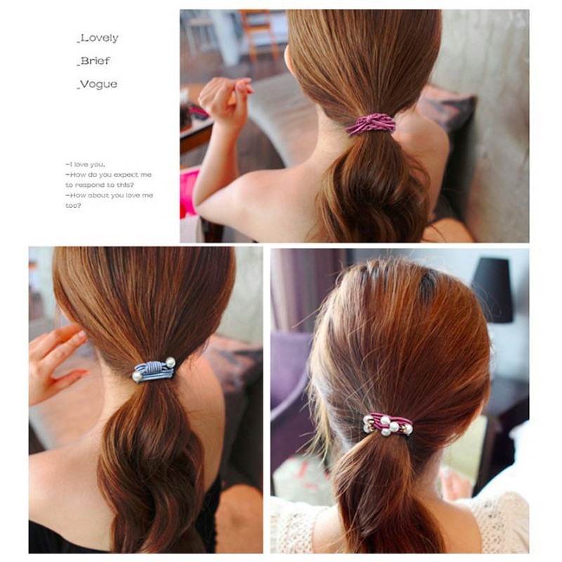 ★ Cayman ★ 1 Set Ikat Rambut Simple Bahan Karet Gaya Wanita Fashion Women Lady Hair Band jew35-6