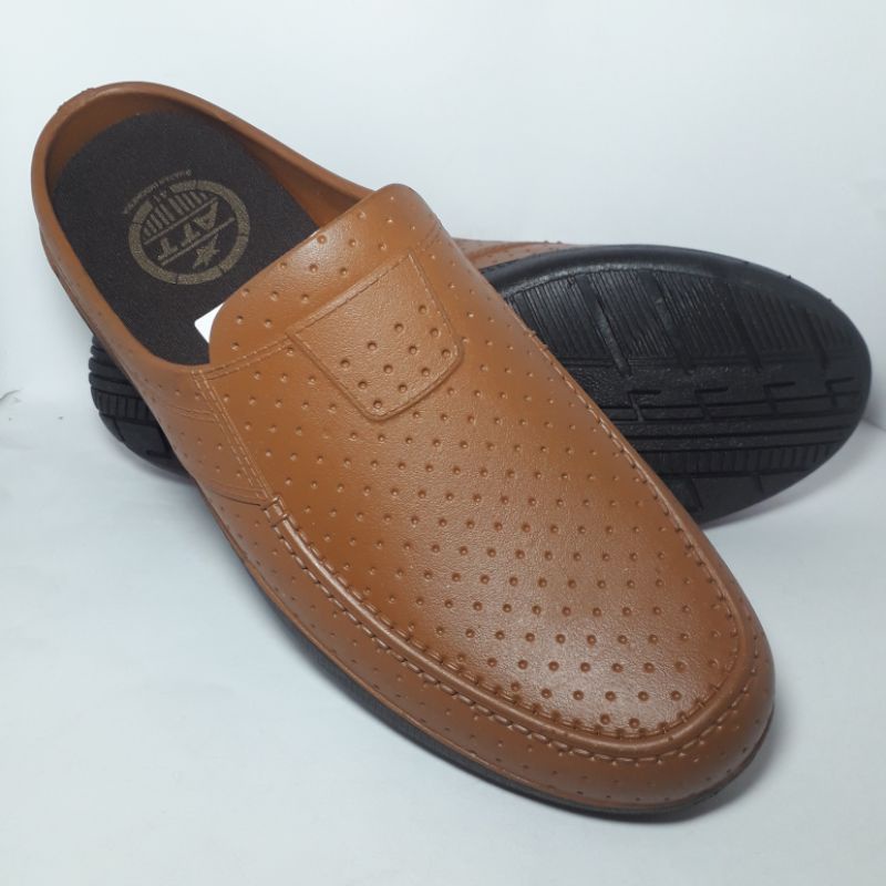 SEPATU SANDAL SELOP KARET ATT ABK 553, SANDAL SELOP KARET, SANDAL BUSTONG KARET ATT COKLAT MUDA