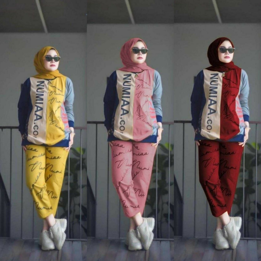 Terbaru Setelan Big Size Numiaa CO Setelan Lengan Panjang | Baju Stelan Sporty | Pakaian Olahraga