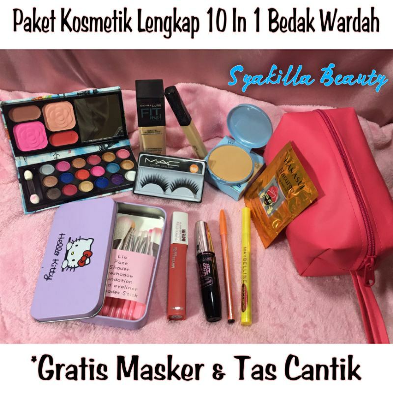 Paket Kosmetik 10 In 1 Bedak Wardah Refill / Paket / Paket Kosmetik Lengkap / Paket Kecantikan Lengk