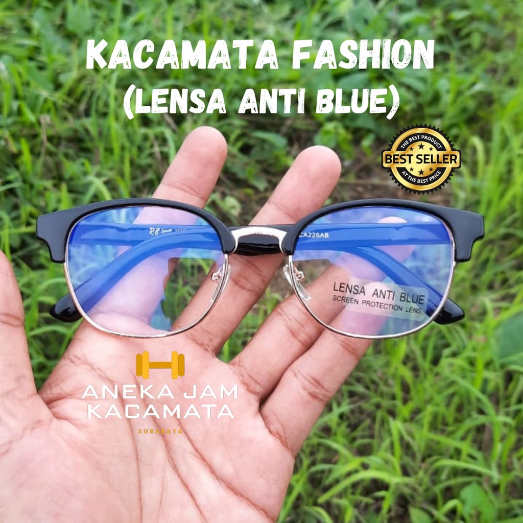 KACAMATA LENSA ANTRADIASI CA226AB.SS HITAM/KACAMATA CEWEK TERBARU/KACAMATA KEKINIAN/KACAMATA ANTIBLUE/