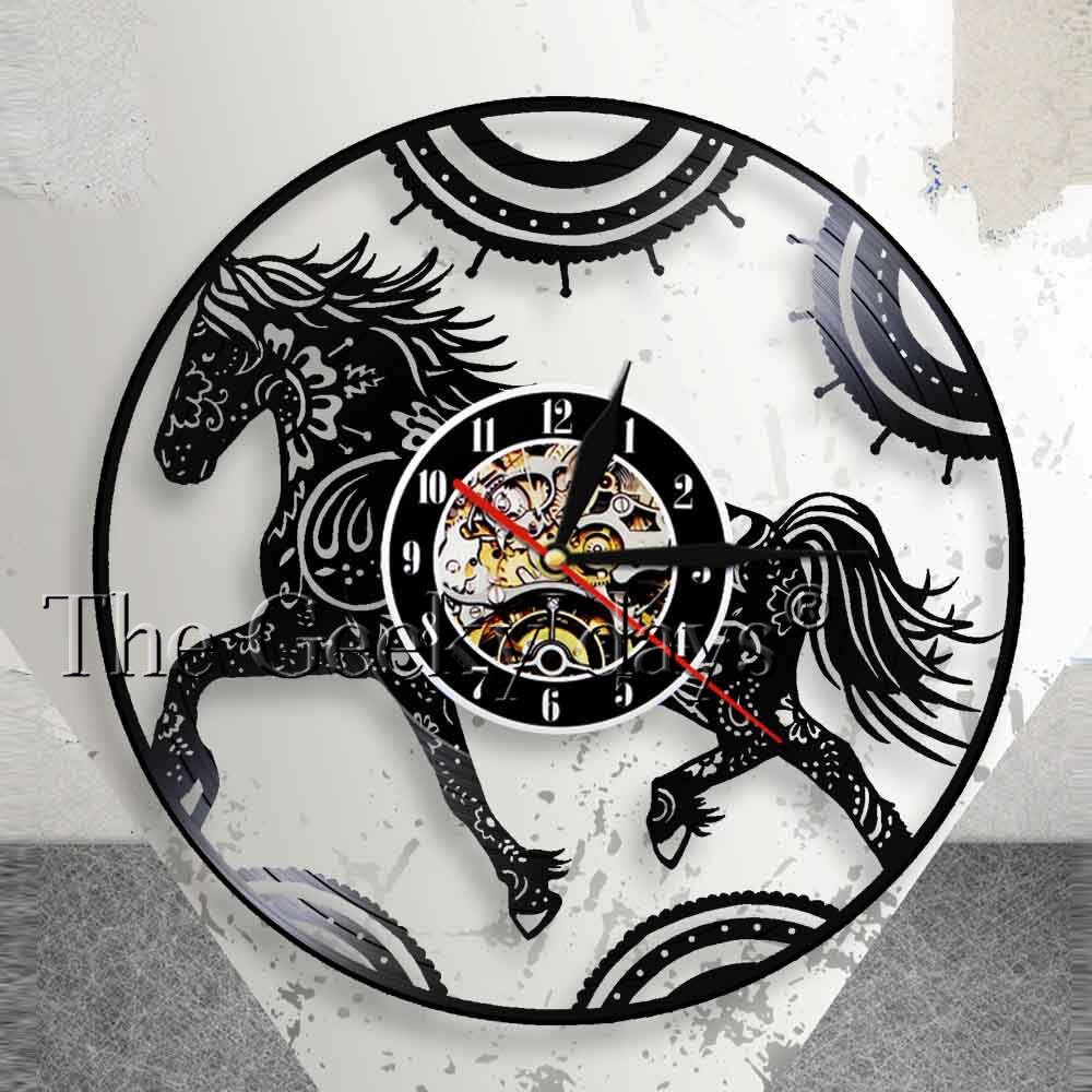 Free Ongkir Floral Mandala Horse Clock Mandala Zentangle Horse Wall Art Equestrian Wall Clock Shopee Indonesia