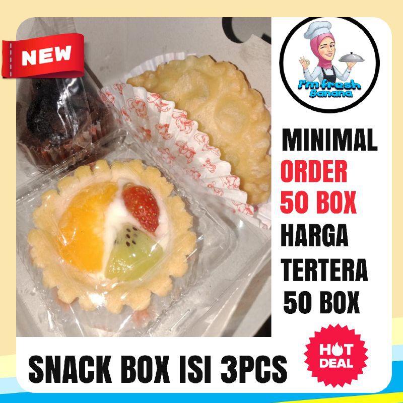 

FRESH BANANA/SNACK BOX ISI PERBOX 3PCS/PAKET HEMAT/PAKET SELAMETAN/KUE BOX/KUE PASTEL/KUE PIE/BOLU