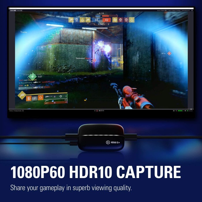 Elgato HD60 S+ Capture Card 1080p60 HDR10 HD60S+ HD 60 S+ HD60S Plus