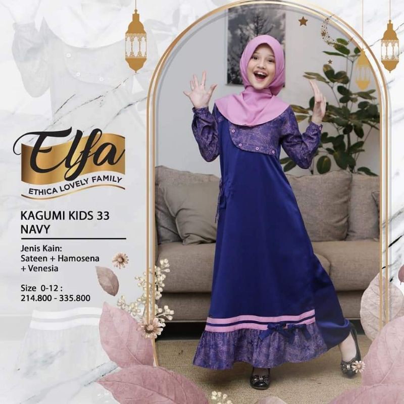GAMIS ANAK TERBARU 2021 ETHICA KAGUMI KIDS 33 NAVY