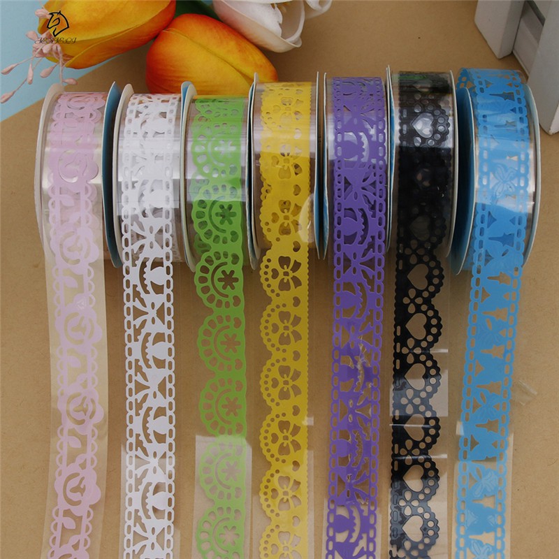 

INDORETAIL | 1 Pcs Renda Tape Dekorasi Gulungan Permen Colors DIY Washi Dekoratif Lengket Kertas