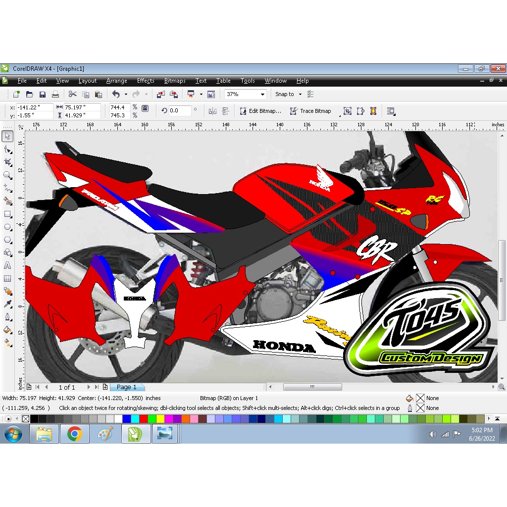 Sticker striping cbr old custom motif NSR