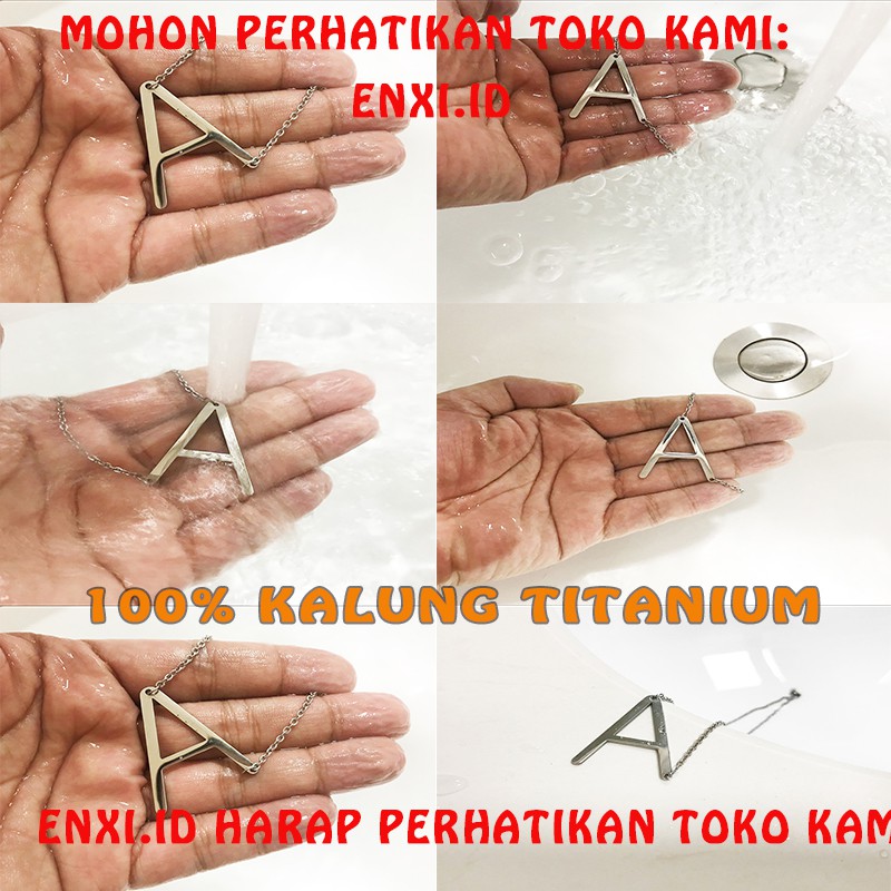 100% Original Titanium Kalung Alfabet bahasa Inggris Liontin K415#