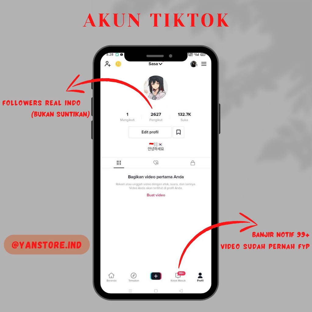 DIJUAL AKUN T1KT0K REAL FOLL0WERS 1K++ BANJIR FYP BISA LIVE MURAH