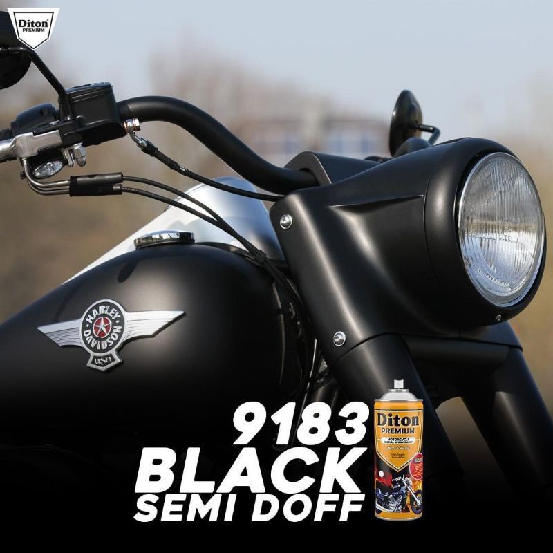 Pilok Hitam Semi Dof 9183 Black Semi Doff Diton Premium Cat Semprot Sepeda Motor Mobil Velg Helm