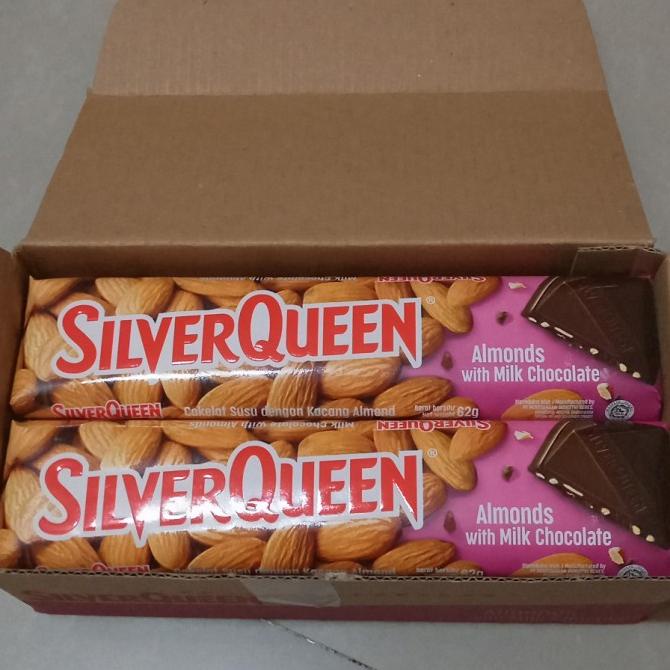 

Silverqueen Almonds 65 gram 1 box (isi 6 pcs)/coklat/coklat valentine/coklat silverqueens/coklat batang/coklat bubuk/coklat batangan/coklat arab