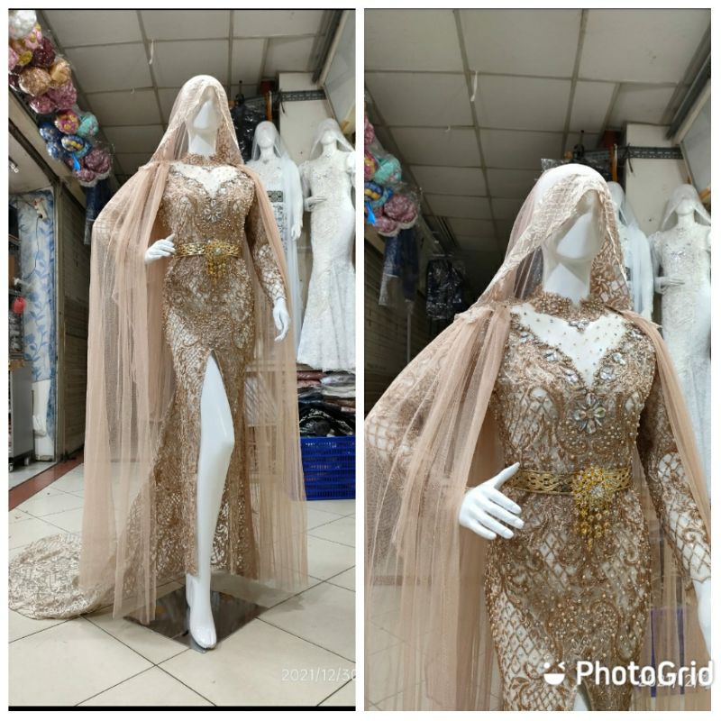 TERBARU KEBAYA PENGANTIN MEWAH SEMATA KAKI BEREKOR//BAJU WEDDING MODERN//KEBAYA