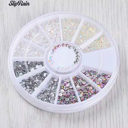 New !! Rhinestones MIXED 12 COLORS &amp; SIZE in Wheel/Nail art decoration