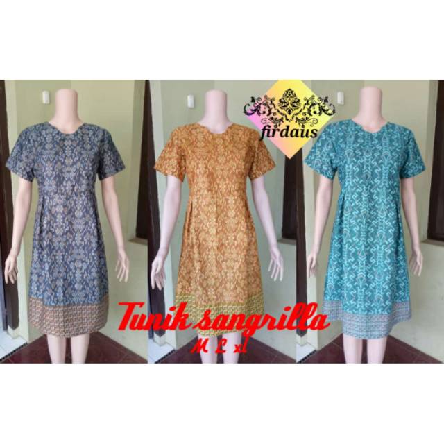 Dress sangrila lengan pendek