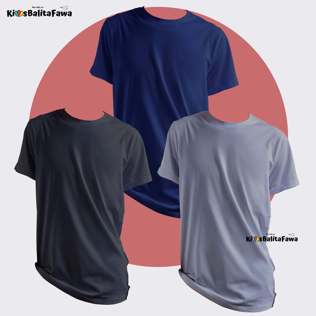 Kaos Pria Lengan Pendek fit to L / Oblong Shirt Polos Cowok Baju Atasan KATUN Stretch Adem Murah