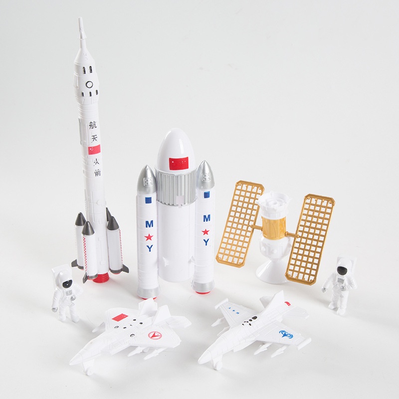 7Pcs/set Airplane Rocket Astronaut Decorating Cake Topper for Kid Birthday Party Decoration