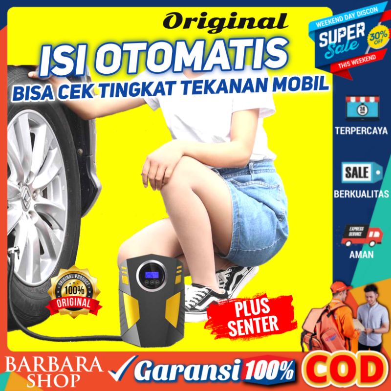 Pompa Ban Mobil Motor Truk Elektrik Inflator Portable Cek Tekanan Angin Kompresor Listrik Mini LCD Display OTOHEROES