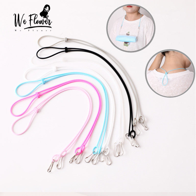 We Tali Lanyard Masker Bahan Karet Elastis Motif Bunga Dengan Gesper Adjustable