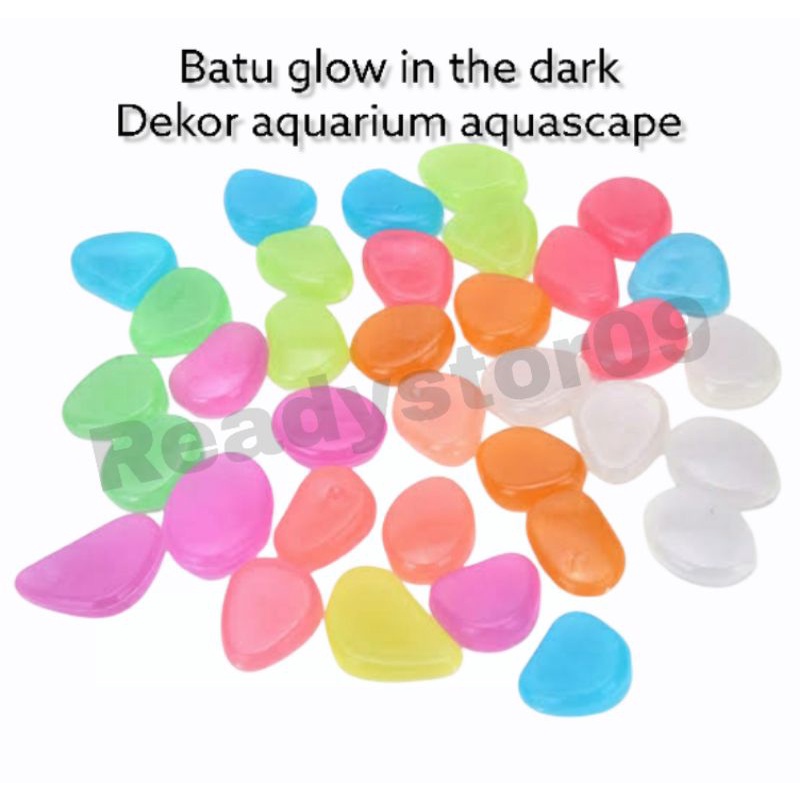 Batu Hias Glow In the dark dekorasi aquarium aquascape atau hiasan taman / pcs