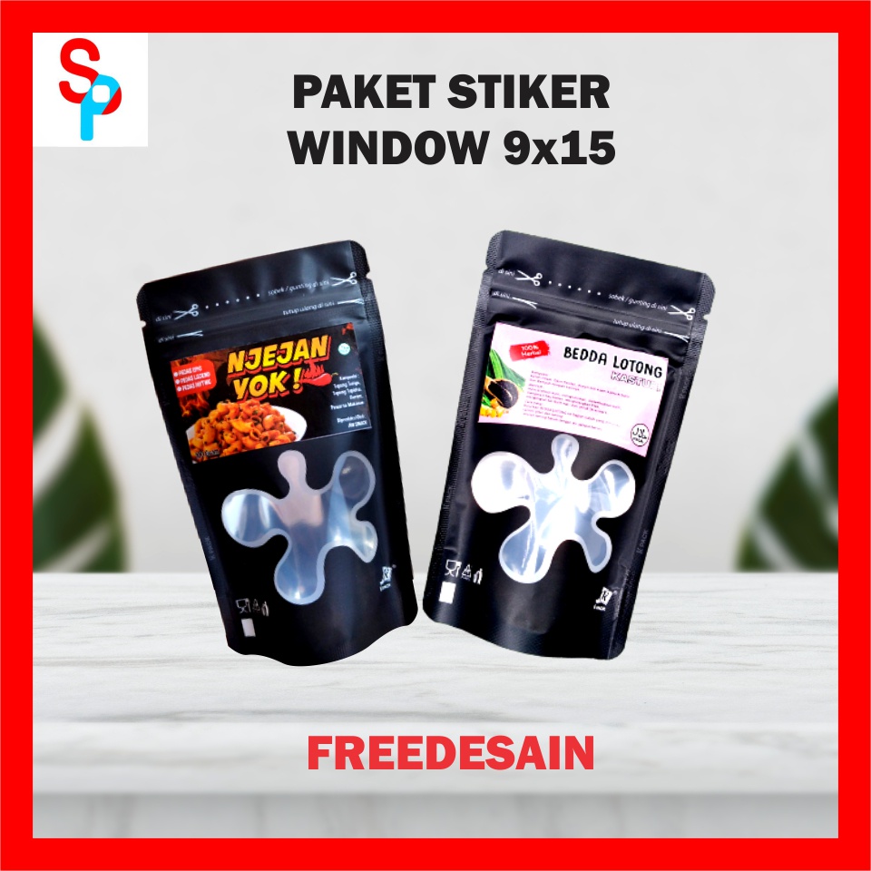 

100pcs Paket paper window + Stiker label I 9x15 Freedesain