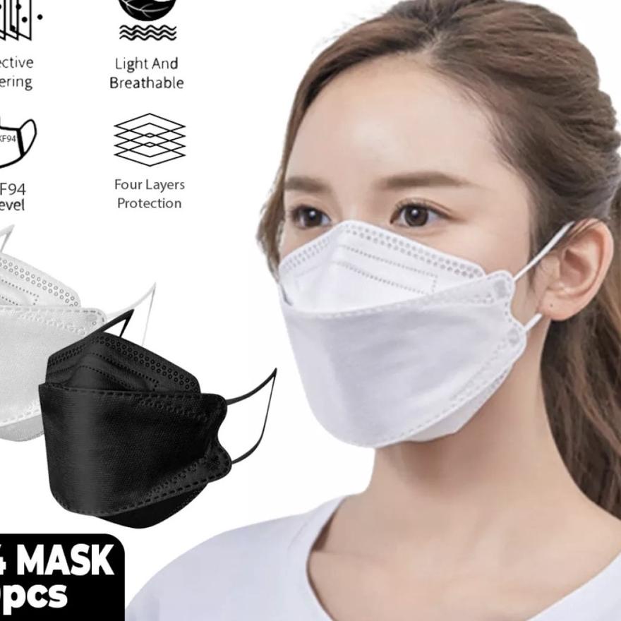 『TERBARU』 MASKER KF94 HITAM ISI 50pcs | MASKER KF94 KOREA 4PLY grosir