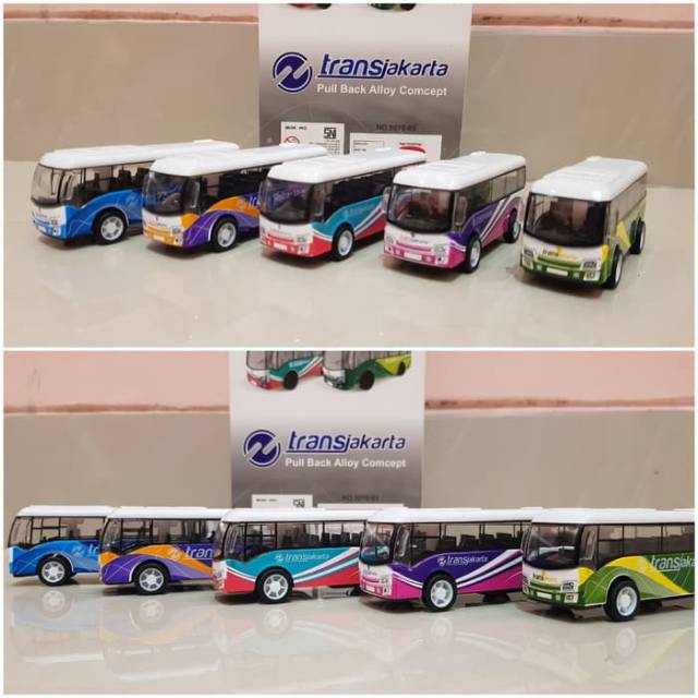 Diecast Bus Transjakarta - Diecast Busway Isi 5 - Diecast Bis Busway