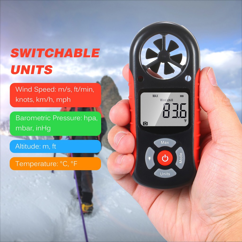 Anemometer Digital 8in1 Handheld Anemometer Barometer Altitude Meter