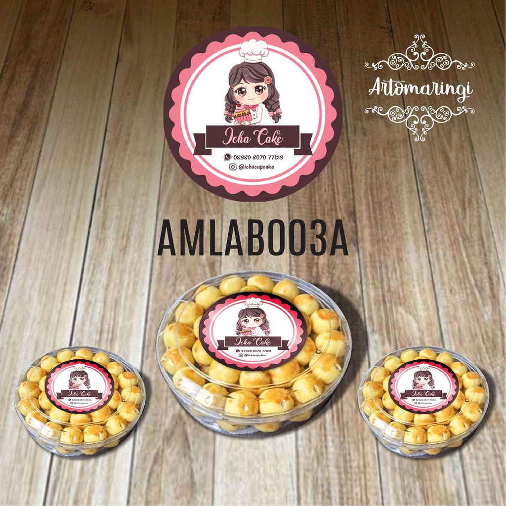 

Artomaringi STIKER LABEL KEMASAN / LABEL MAKANAN MURAH / STICKER LABEL KUE KERING
