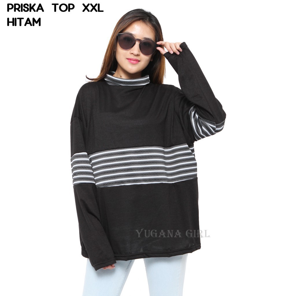 GS 13A PRISKA Baju Kaos Kombinasi XXL Jumbo Lengan GS 13A PRISKA Baju Kaos Kombinasi XXL Jumbo Lengan