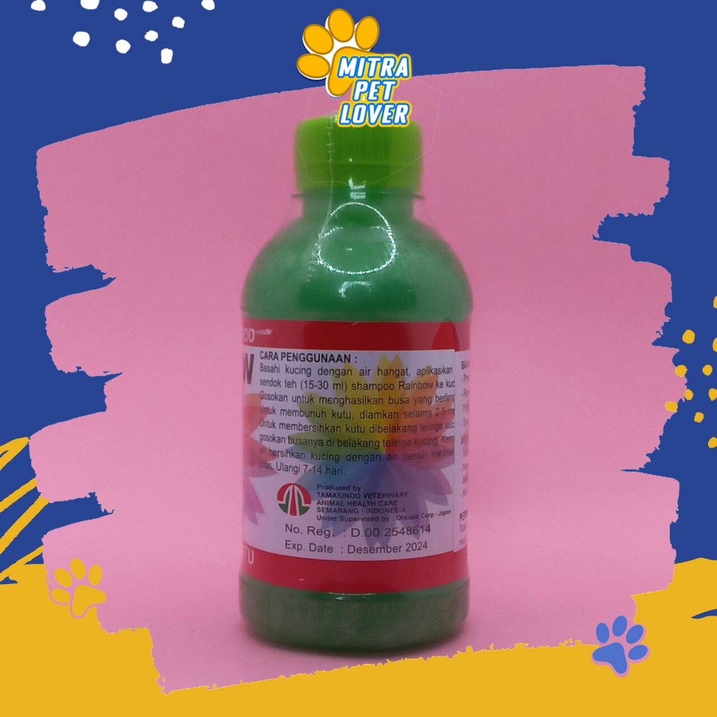 SHAMPO ANTI KUTU KELINCI - RAINBOW SHAMPOO KELINCI 250 ML ORIGINAL - SAMPO RABBIT BULU HALUS BERSIH WANGI HARUM LEMBUT AMAN - MURAH GARANSI ASLI KUALITAS - PET ANIMAL TAMASINDO OBAT KESEHATAN &amp; VITAMIN TERNAK HEWAN BINATANG PELIHARAAN MITRAPETLOVER