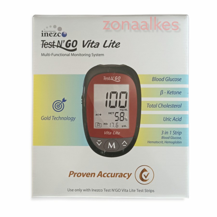 Alat Cek Gula Darah 6 in 1 (Chol, Glucose, UA, Ketone, HB, HCT) Inezco